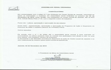 Convocatória Assembleia Geral