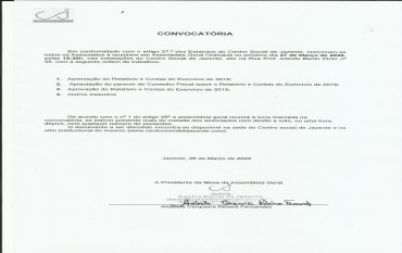 Convocatória Assembleia Geral - Aprovação de Contas